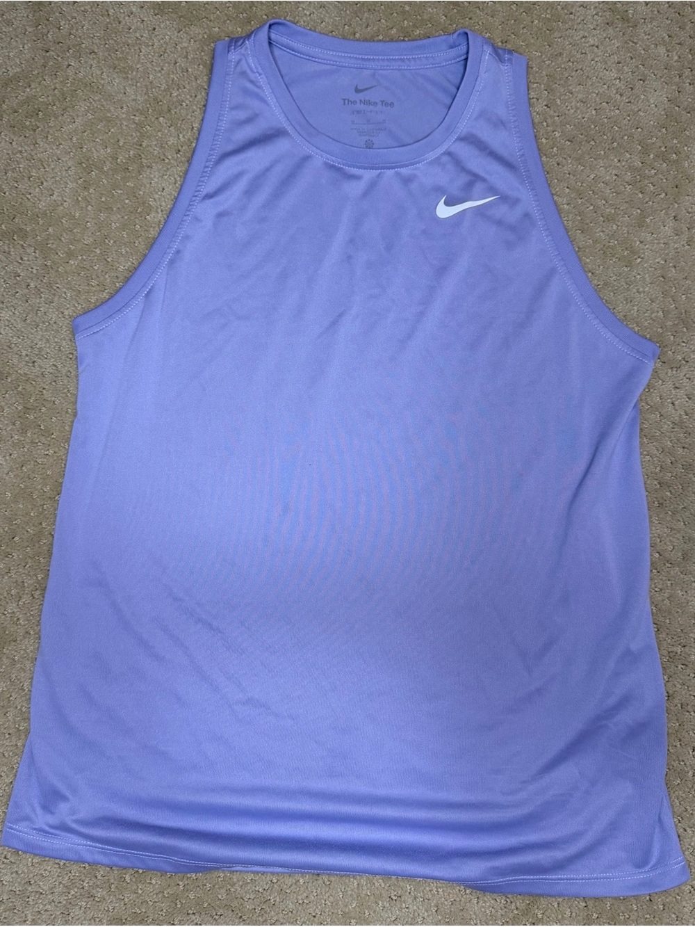Nike Women’s Lavender Athletic Tank with White Swoosh